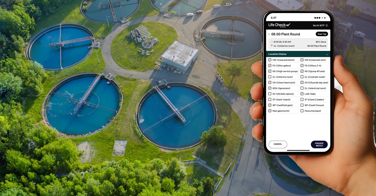 Water treatment plant with the Life Check Systems app
